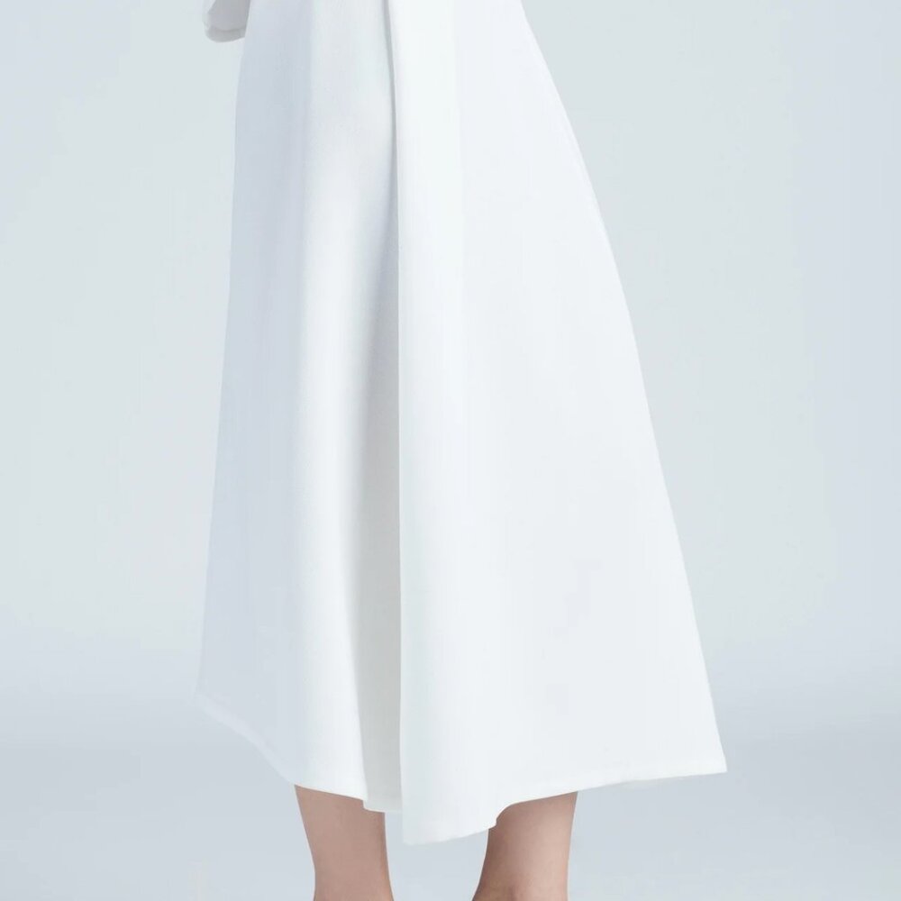 KAAREM Stream Deep Pleated Midi Skirt Suối